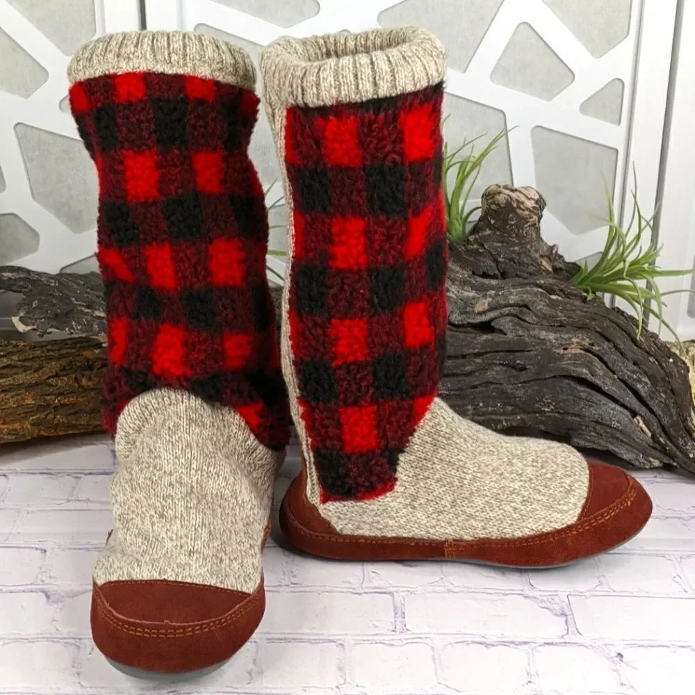 Acorn Checkered Slouch Boots